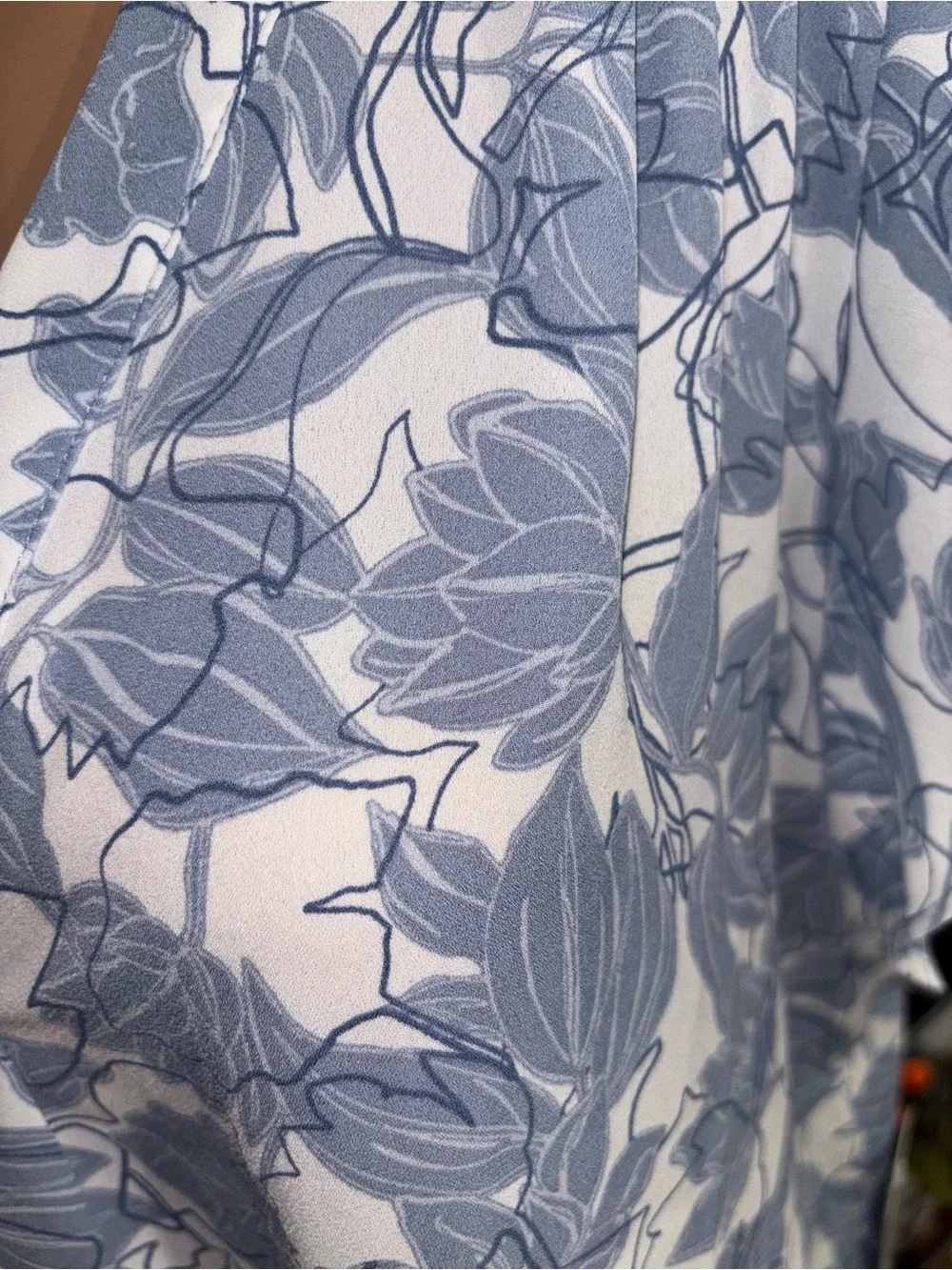 Chaus Blue & White Blouse with Leaf Print - Picture 3 of 9